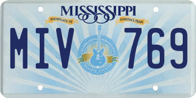 MS license plate MIV769