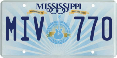 MS license plate MIV770