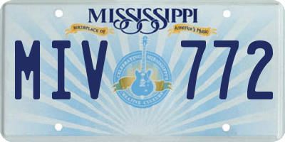 MS license plate MIV772