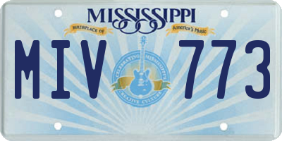 MS license plate MIV773