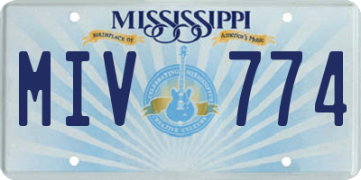 MS license plate MIV774