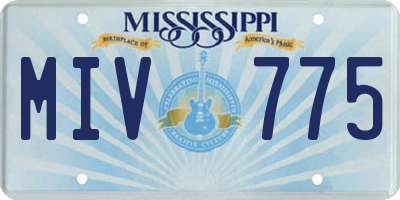 MS license plate MIV775