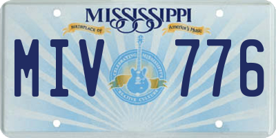MS license plate MIV776