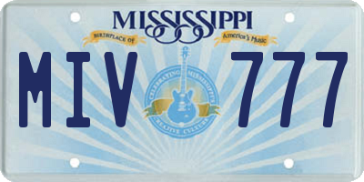 MS license plate MIV777