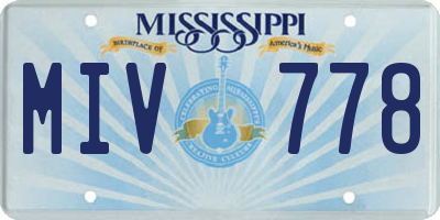MS license plate MIV778