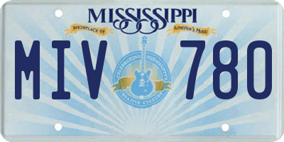 MS license plate MIV780