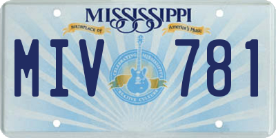 MS license plate MIV781