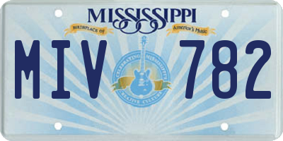 MS license plate MIV782