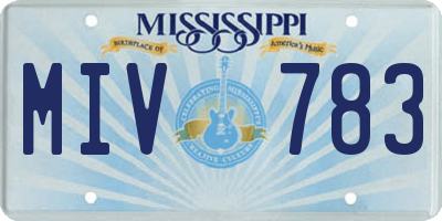 MS license plate MIV783