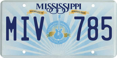 MS license plate MIV785