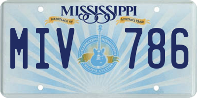 MS license plate MIV786