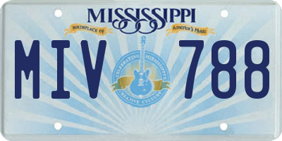 MS license plate MIV788