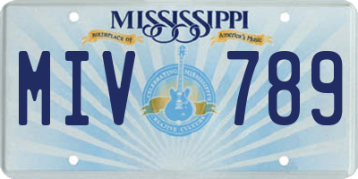 MS license plate MIV789