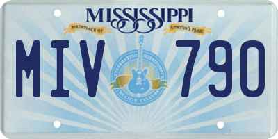MS license plate MIV790