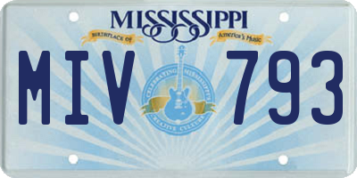 MS license plate MIV793