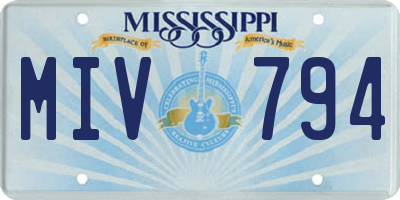 MS license plate MIV794