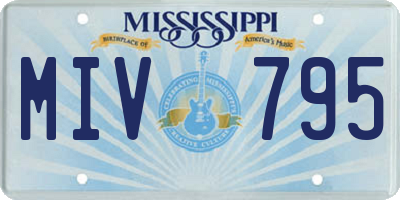 MS license plate MIV795