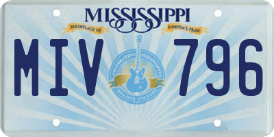 MS license plate MIV796