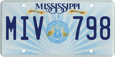 MS license plate MIV798