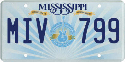 MS license plate MIV799