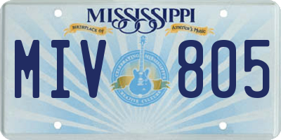 MS license plate MIV805