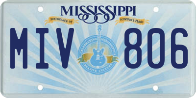 MS license plate MIV806