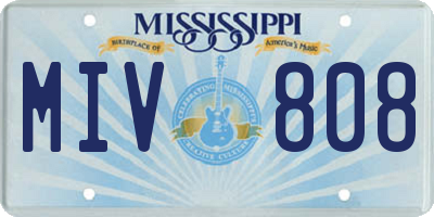 MS license plate MIV808