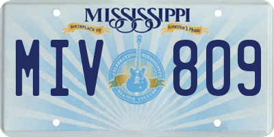 MS license plate MIV809