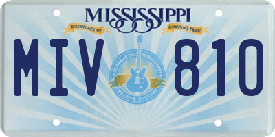 MS license plate MIV810