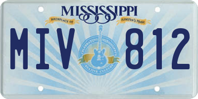 MS license plate MIV812