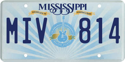 MS license plate MIV814