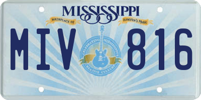 MS license plate MIV816