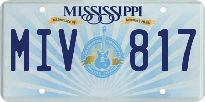 MS license plate MIV817