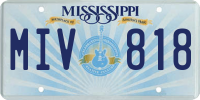 MS license plate MIV818