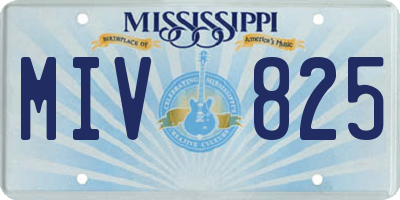 MS license plate MIV825
