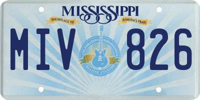 MS license plate MIV826