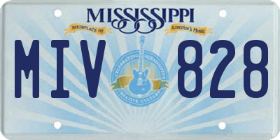 MS license plate MIV828