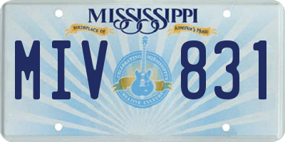 MS license plate MIV831