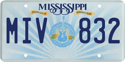 MS license plate MIV832