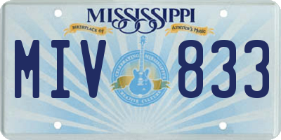 MS license plate MIV833