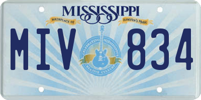 MS license plate MIV834