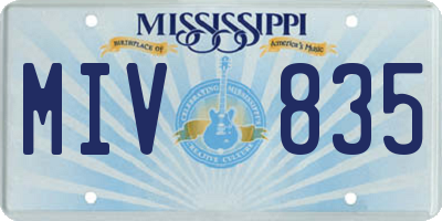 MS license plate MIV835