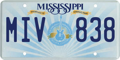 MS license plate MIV838