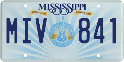 MS license plate MIV841