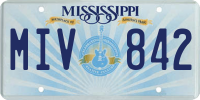 MS license plate MIV842