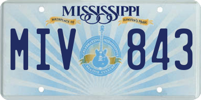 MS license plate MIV843