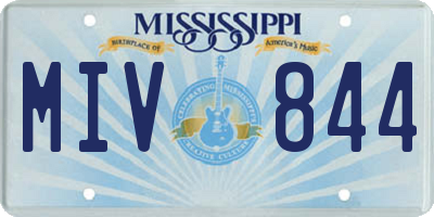 MS license plate MIV844