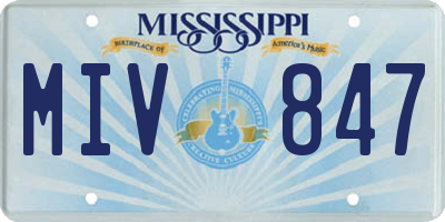 MS license plate MIV847