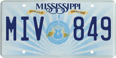 MS license plate MIV849