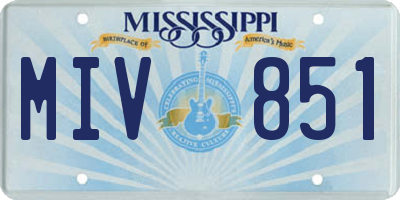 MS license plate MIV851